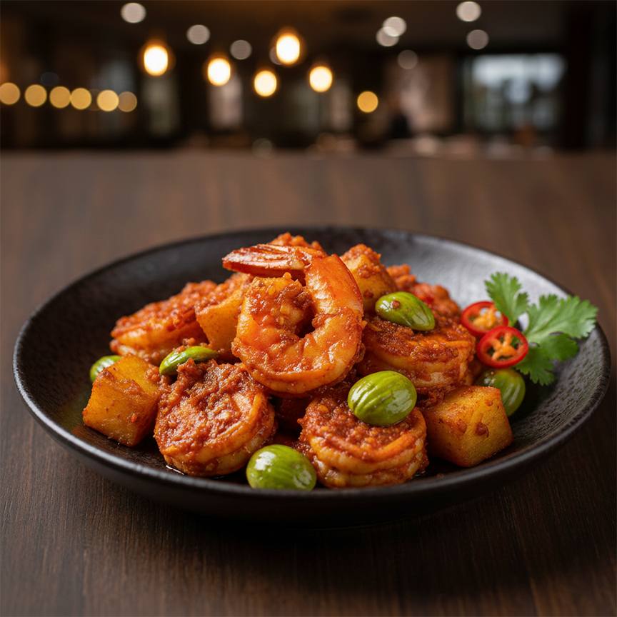 Sambal Balado Udang Kentang Pete Khas Padang